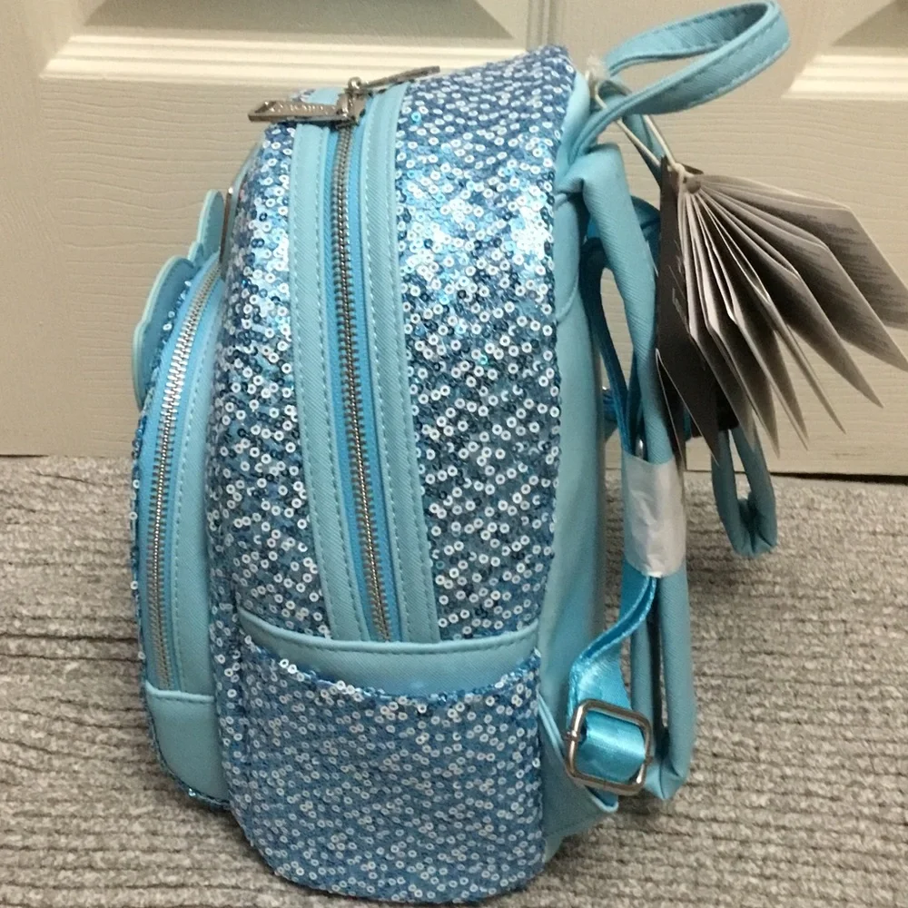 Loungefly Pinocchio Blue Fairy Light-up Sequined mini Backpack NWT